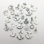 iloveDIYbeads 100g Craft Supplies Antique Silver Ship Wheel Anchor Charms - Image 5