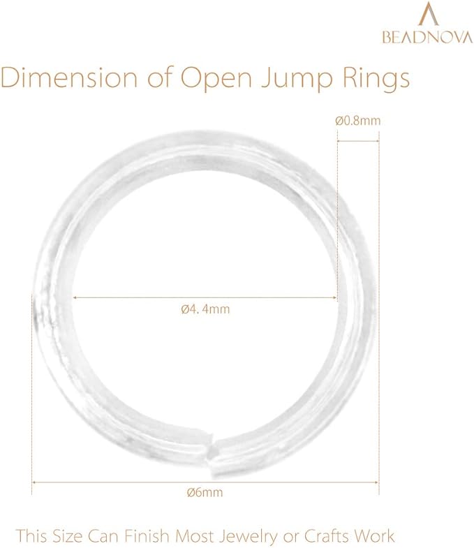 BEADNOVA 6mm Jump Rings Silver Jump Rings - Image 3