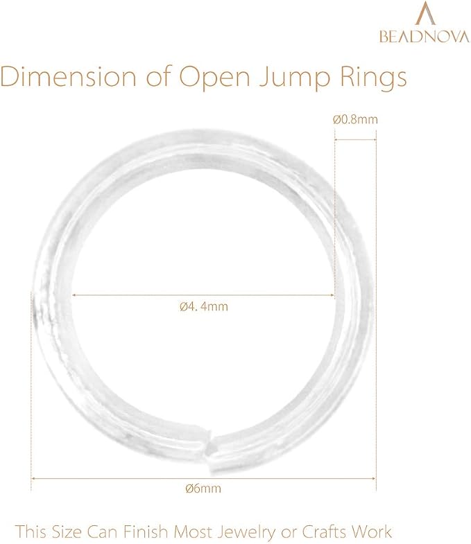BEADNOVA 6mm Jump Rings Silver Jump Rings - Image 3