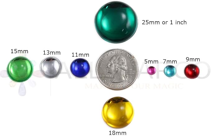 Allstarco 20mm Silver Flat Back Acrylic Round Pearl Cabochons Plastic - Image 3