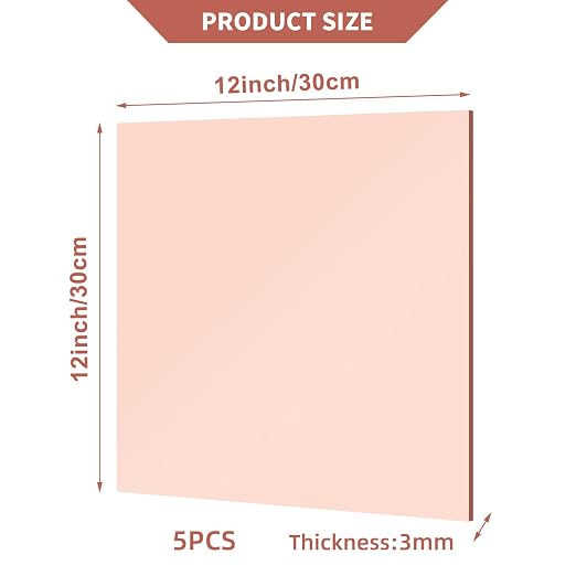 5 Pcs 12 x12 Inch Rose Acrylic Mirror Sheet, 1/8 Inch Thick Opaque Glossy Mirror - Image 3