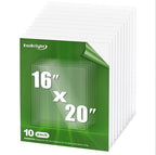 10-Pack of 16×20"×0.04" PET/Plexiglass Sheets, Transparent Flexible Plastic by EasBriight