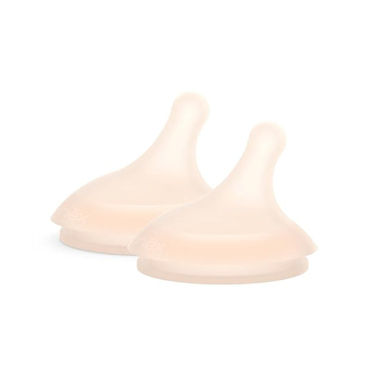 Suavinex Zero.Zero Medium Flow Asymmetrical Silicone Nipple, 2 Pack (3m+), Fair