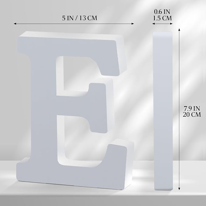 White Wooden Letters 8 Inch for Wall Decor, Large Unfinished Wood Letters for - Image 2