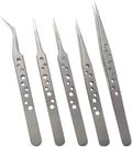Wolfride 5Pcs Stainless Steel Tweezers Precision Tweezer Tool Set by Wolfride