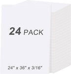MYFAMIREA 24 Pack White Foam Board 24" x 36", 3/16" Thick Board Poster by MYFAMIREA