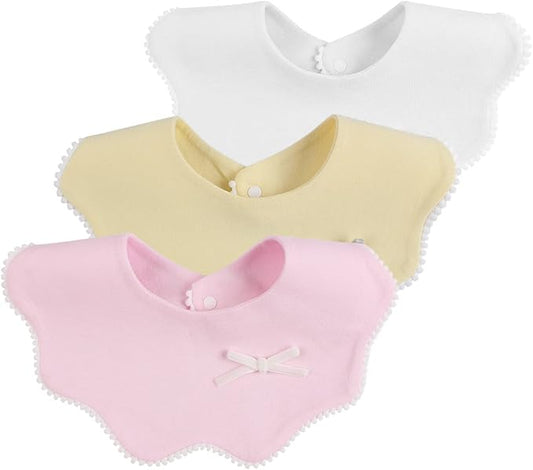 Bamery Baby Bandana Bibs White Cotton Drool Bibs for Drooling and Teething Absorbent for Boy Girl