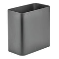 mDesign Small Metal 2.4 Gallon/9 Liter Trash Can Wastebasket Garbage Bin for Bathroom, Slim Rubbish Waste Bin Trashcans for Master/Guest Bath, Mirri Collection, Graphite Gray