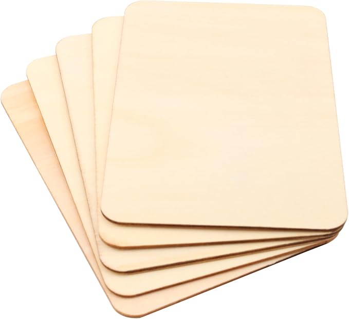 ZOENHOU 50 PCS 6 x4 Inch Unfinished Basswood Blanks, Rectangle Wood Pieces - Image 4