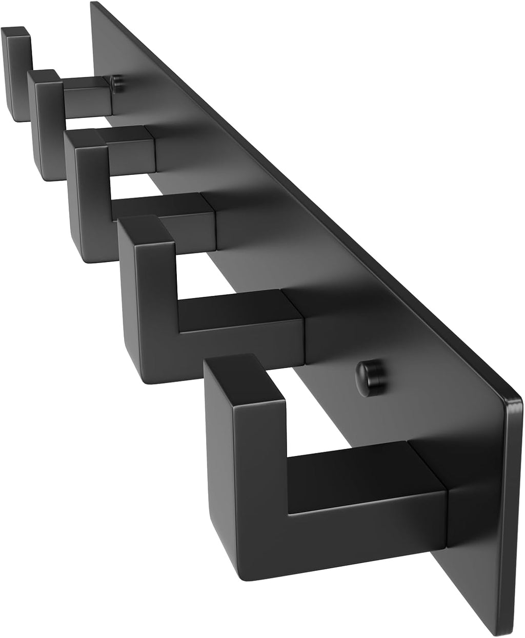 PMMASTO Coat Rack Wall Mount, Coat Hooks Wall Hooks for Hanging, Stainless Steel Coat Hanger Towel Hooks for Bathrooms, Hat Rack (Black 5 Hooks, 1 Pack)