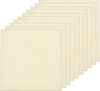 MECCANIXITY 10pcs Basswood Sheet 4 x 4 x 3/16 Inch Unfinished Wood Boards by MECCANIXITY