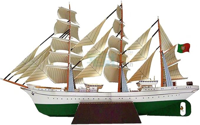 1:300 Portugal Sagres II Sail Training Ship Paper Military Armored Vehicle - Image 2