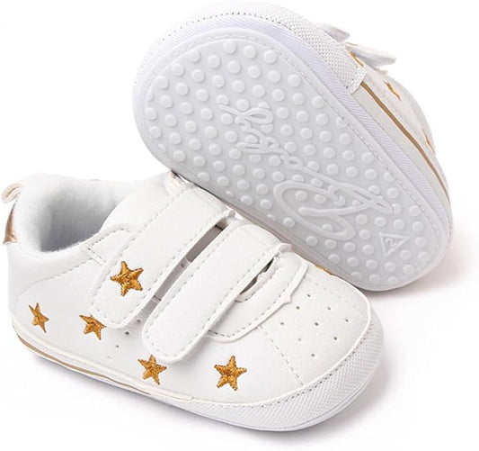 Clowora Baby Boys Girls Shoes Non-Slip Rubber Sole Sneakers Infant First Walking Toddler Crib Shoes Newborn Loafers Flats.