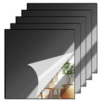 5 Pcs 8 x8 Inch Black Acrylic Mirror Sheet, 1/8 Inch Thick Opaque Glossy Mirror by CEUQIESO