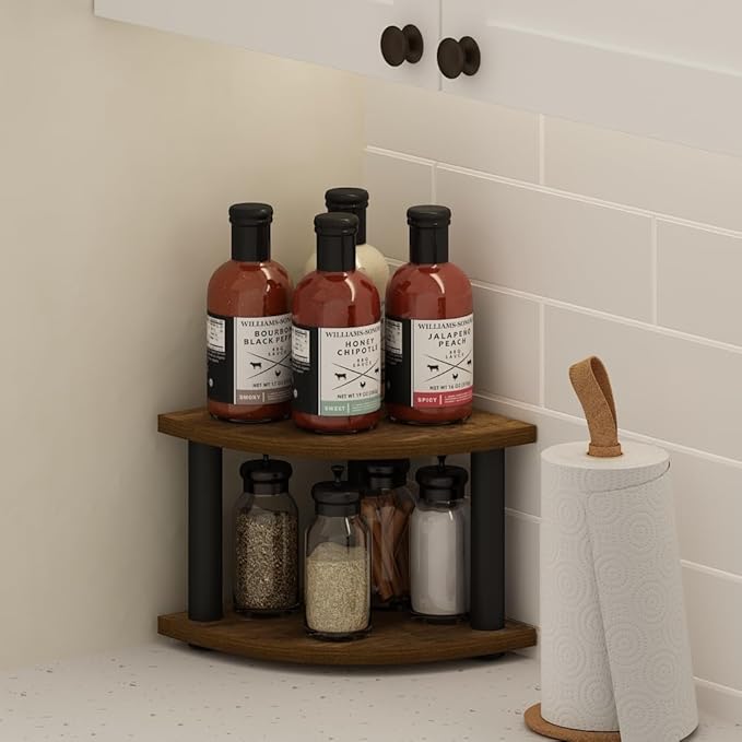 Furinno Turn-N-Tube Kitchen Countertop Organizer, 2-Tier Corner Countertop - Image 2