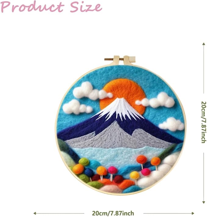 CaptainCrafts Needle Felting Kit, Wool Felt Supplies, Embroidery Hoops - Image 2