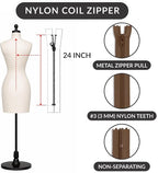 Nylon Coil Zipper 24 Inch Non-Separating Closed End – Light Brown – Replacement - Image 2