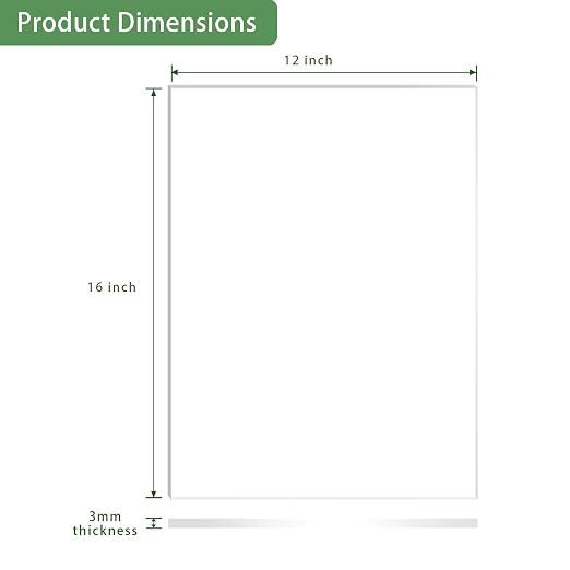 Lesnlok 12 x 16 Frosted Acrylic Sheet 1/8 inch Thick 3mm 2 Piece Bouble Sided - Image 2
