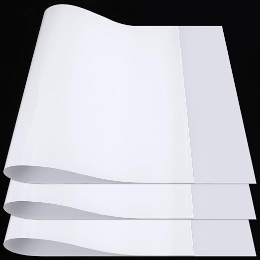3 PCS Flexible Translucent PE Plastic Sheet 48" x 24" x 1/30'' Milky by YEXEXINM