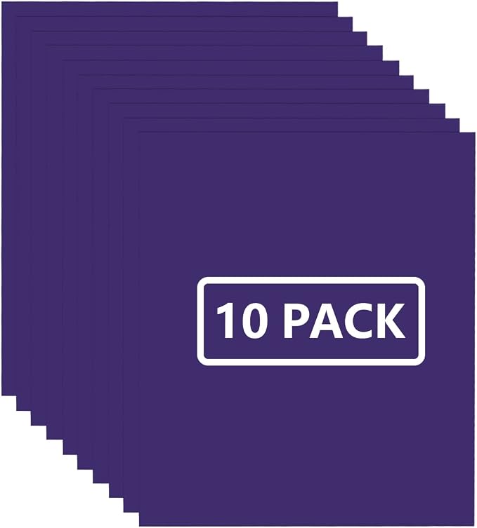 FUNKAKA Purple HTV Heat Transfer Vinyl Bundle, 10 Sheets Sticky HTV Vinyl by FUNKAKA
