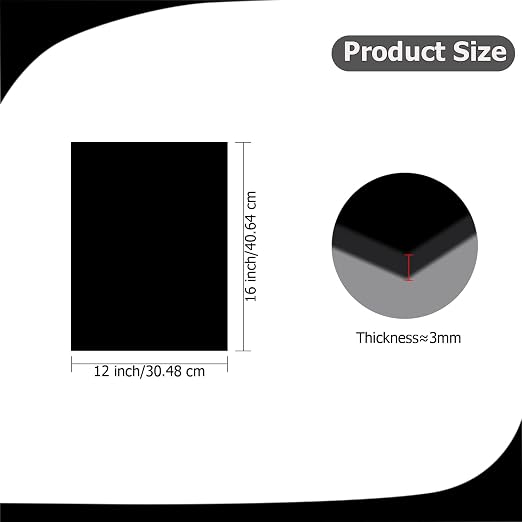 2 Pack 12'' x 16'' Opaque Black Acrylic Sheet, 3mm Thick Acrylic Plastic Sheets - Image 2
