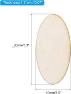 PATIKIL 80x40x1.7mm Wood Pieces, 60 Pack Unfinished Oval Wood Shapes Blank - Image 2