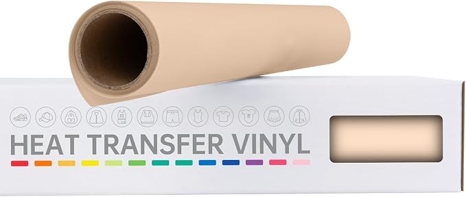 VinylRus Heat Transfer Vinyl-12” x 6ft Pale Peach Iron on Vinyl Roll by VinylRus