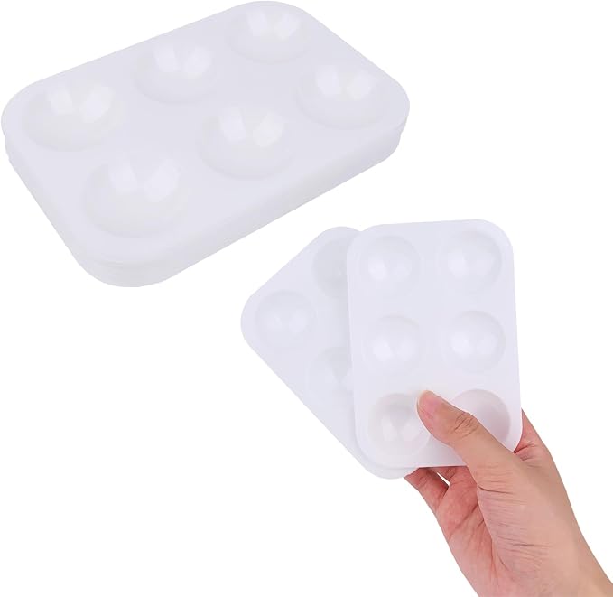 LNAUJS 8 Pack Plastic Paint Tray Palettes, 6 Well Rectangular Palette, by LNAUJS