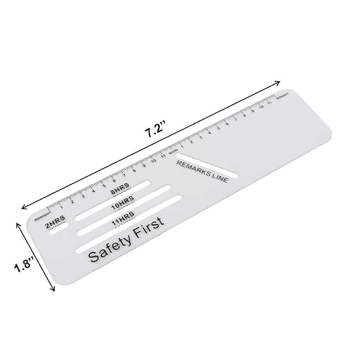 Muka 2 PCS Truck Logbook Rulers | PVC Material, Transparent, - Image 3