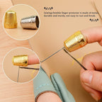 10 Pcs Sewing Thimbles for Hand Sewing, Leather Thimbles, Metal Sewing Finger - Image 4