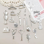 WOCRAFT 120pcs Antique Silver Sewing Tool Charm - Image 2