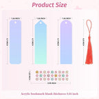 120Pcs Acrylic Bookmark Blanks Kits, Iridescent Clear Bookmarks Bulk - Image 6