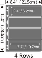 MUDOR Stamp Pages for Stamp Collection Album Binder Book, 10 Sheet 4 Rows | - Image 3