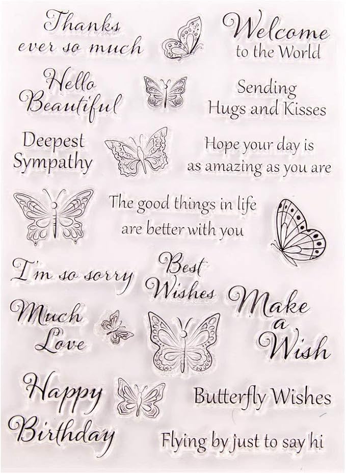 Butterflies Clear Stamps Silicone Stamp Cards - Image 6