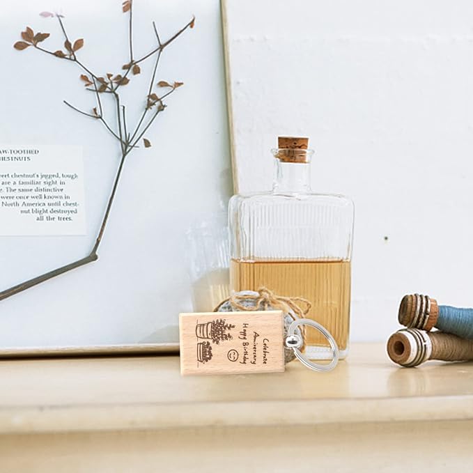 20 Pieces Blank Wooden Key Chain | Rectangle Wood Blanks - Image 5