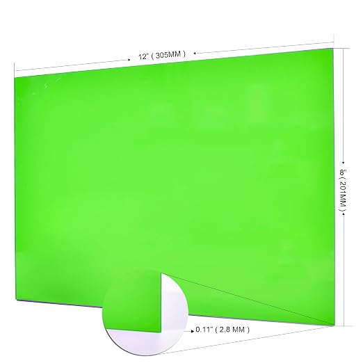 6 PCS Transparent Green Cast Acrylic Sheets 8" x 12" x 0.118", Plexiglass - Image 5