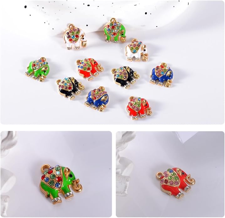 Bulk Gold Enamel Charms for Jewelry Making, Colorful Metal Charms Pendant for - Image 4
