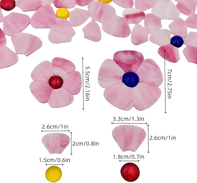 Esweny 12 Flower Stained Glass Mosaic Tiles - Image 5
