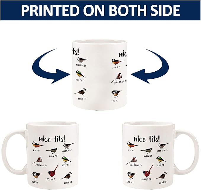 Jigfoxy Nice Tits Bird Mug, Funny Birds Coffee Mugs, Gifts - Image 4