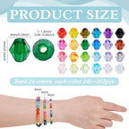PH PandaHall 5808pcs Faceted Crystal Beads 4mm Acrylic Bicone Beads 24 Colors - Image 2
