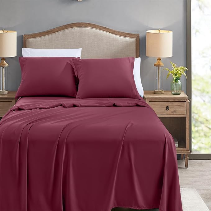 FreshCulture King Flat Sheets Only, Soft Microfiber Bedding Sheets - Image 2