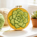 INFUNLY Succulent Punch Needle Embroidery Kit 8.7" DIY Punch Embroidery Kit - Image 4