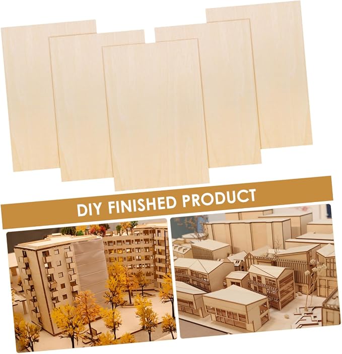15PCS Wood Pieces for Crafts DIY Unfinished Wooden Basswood Craft Board for - Image 4