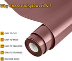 VinylRus Heat Transfer Vinyl-12” x 20ft Brown Iron on Vinyl Roll - Image 2