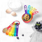 12 Piece Measuring Cups and Spoons Set, Colored Kitchen Measure Tools, Durable - Image 7