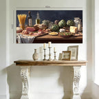 ZESTRILIA Italian Cuisine Food Still Life Wall Art, Rustic Mediterranean - Image 6
