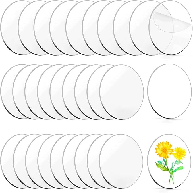 30 Pcs 4 Inch Acrylic Blanks Clear Round Acrylic Circles | Plastic Ornaments by Zzbakress