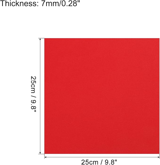 MECCANIXITY EVA Foam Sheets Red 9.8 Inch x 9.8 Inch 7mm Thick Crafts Foam Sheets - Image 2
