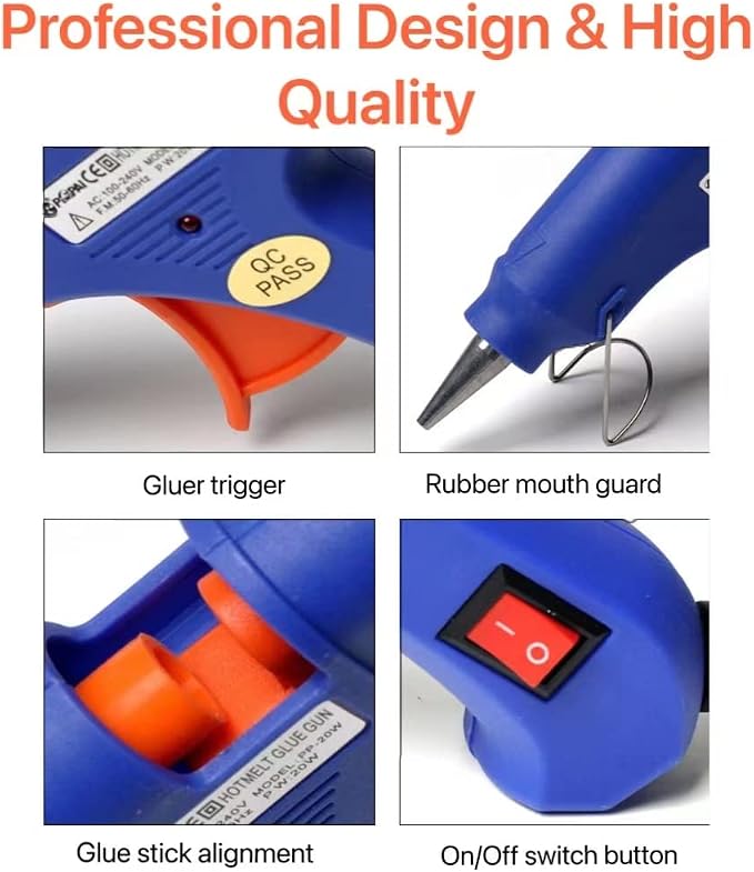 Hot Glue Gun with 10 Glue Sticks, 30W Mini Glue Gun Kit, - Image 3