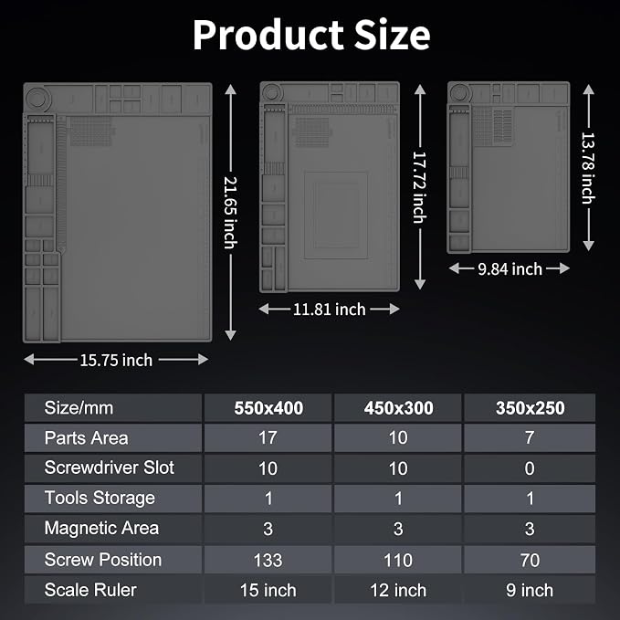 STREBITO Soldering Mat Large, Solder Mat Heat Resistant 932°F, Magnetic Mat - Image 6